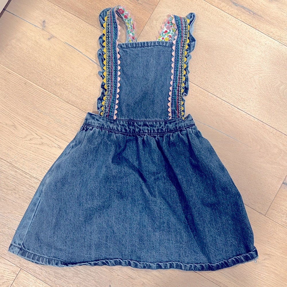 Mini Boden Embroidered Denim Jumper (6/7Y)